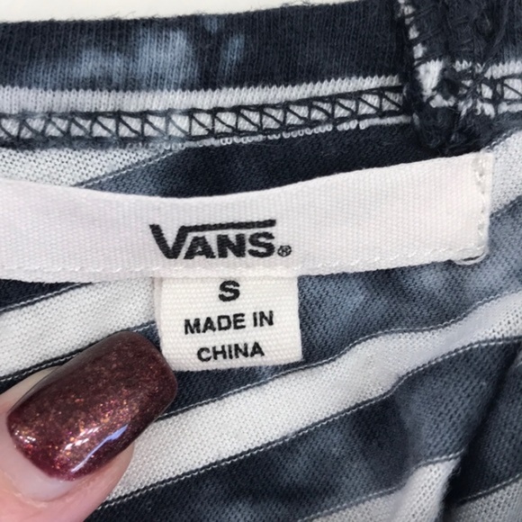 VANS Logo Striped Tie Dye Crop Cutout Tank Size Small - Picture 9 of 9